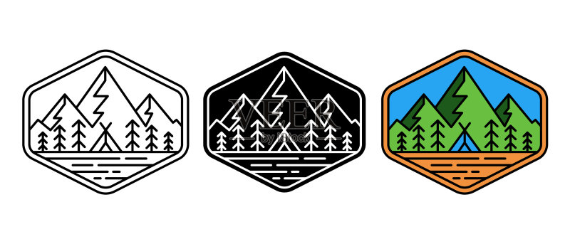 山峰Logo山峰徽章设计合集图标素材