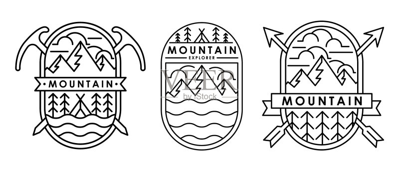 山峰Logo山峰徽章设计合集图标素材