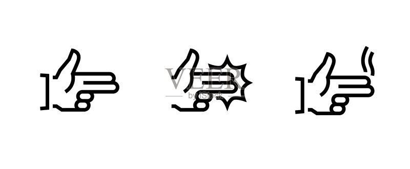 手势武器射击图标合集图标素材