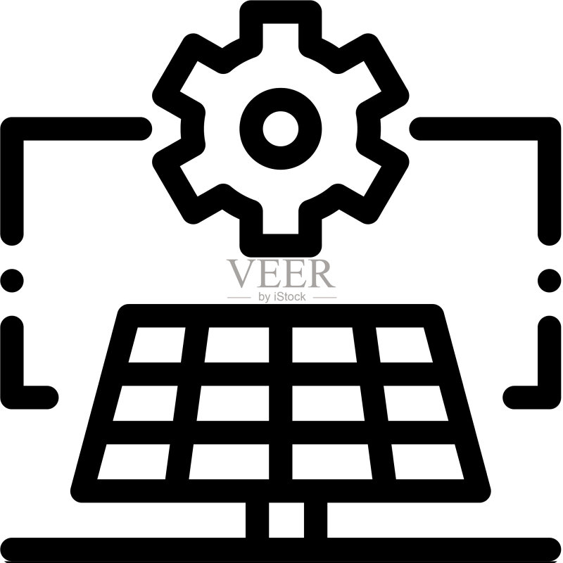 太阳能装置轮廓图标图标素材