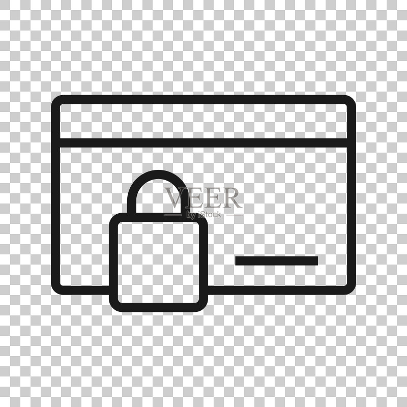 扁平风格信用卡保护安全图标图标素材