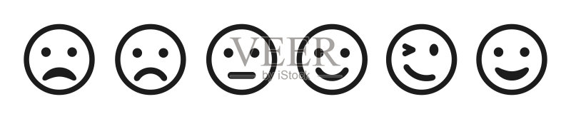 表情符号评分按钮，Emoji社交网络反应图标矢量素材图标素材