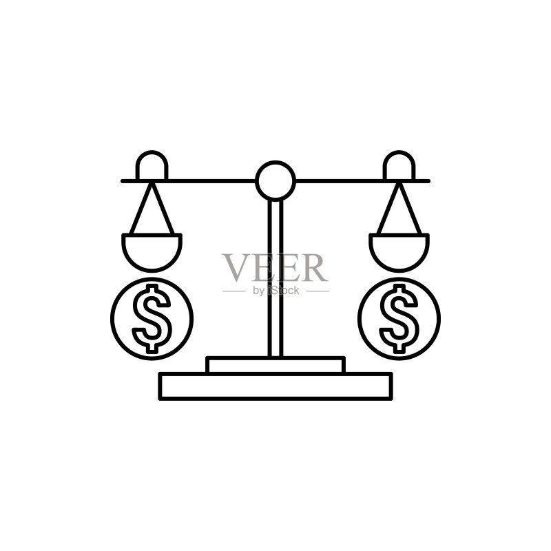 天秤座、美元、现金图标。ATM元素图标图标素材