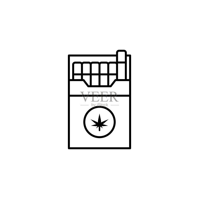 香烟图标：未来商业细线条元素图标素材
