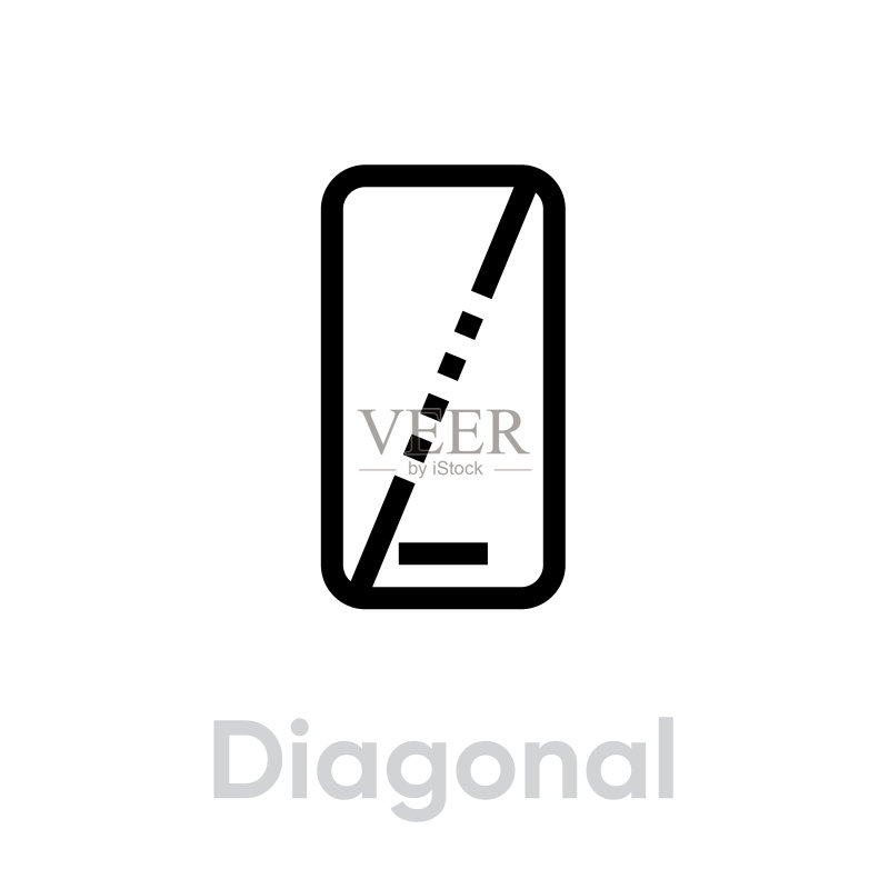 科技参数对角手机图标可编辑线条图标素材