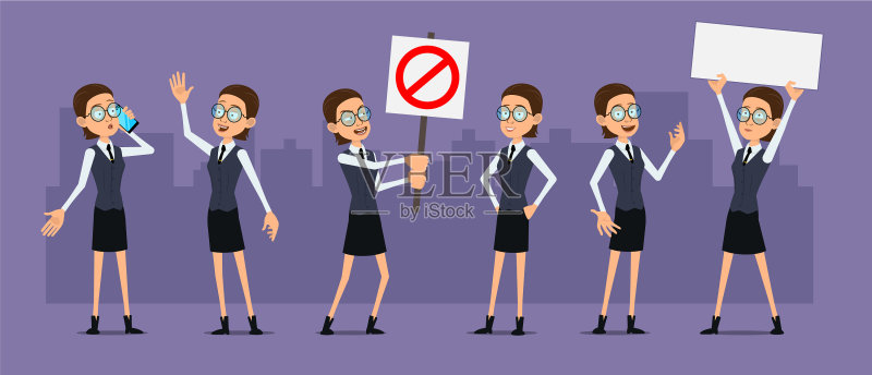卡通女孩科学家医生角色合集图标素材