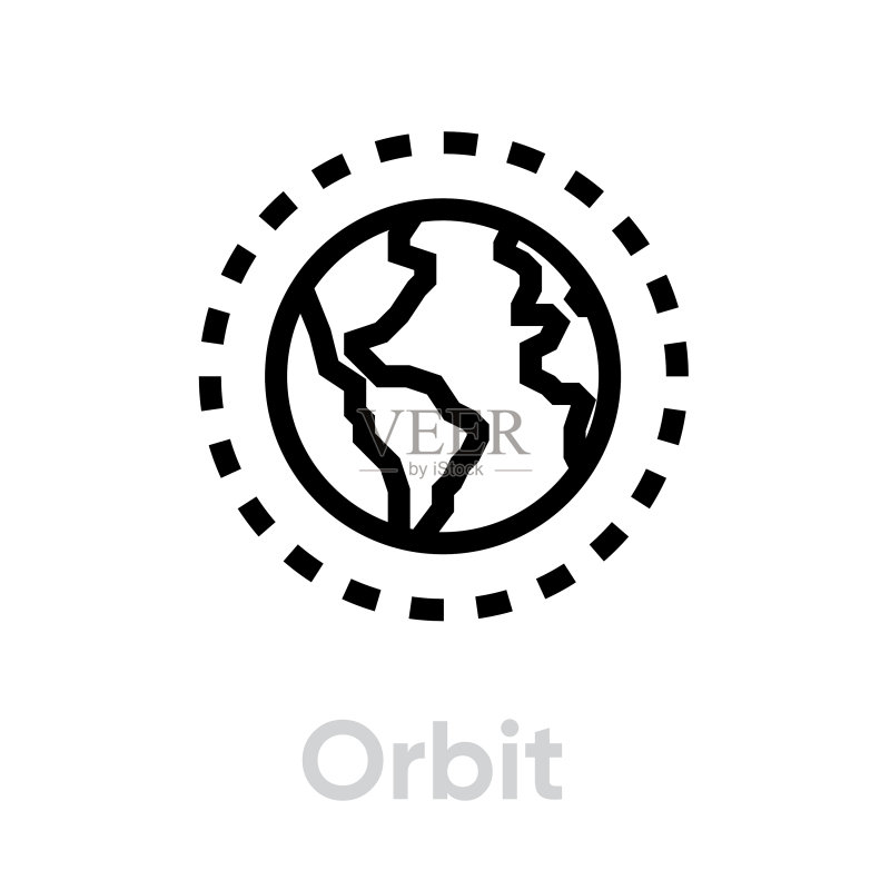 卫星地球图标可编辑线条图标素材