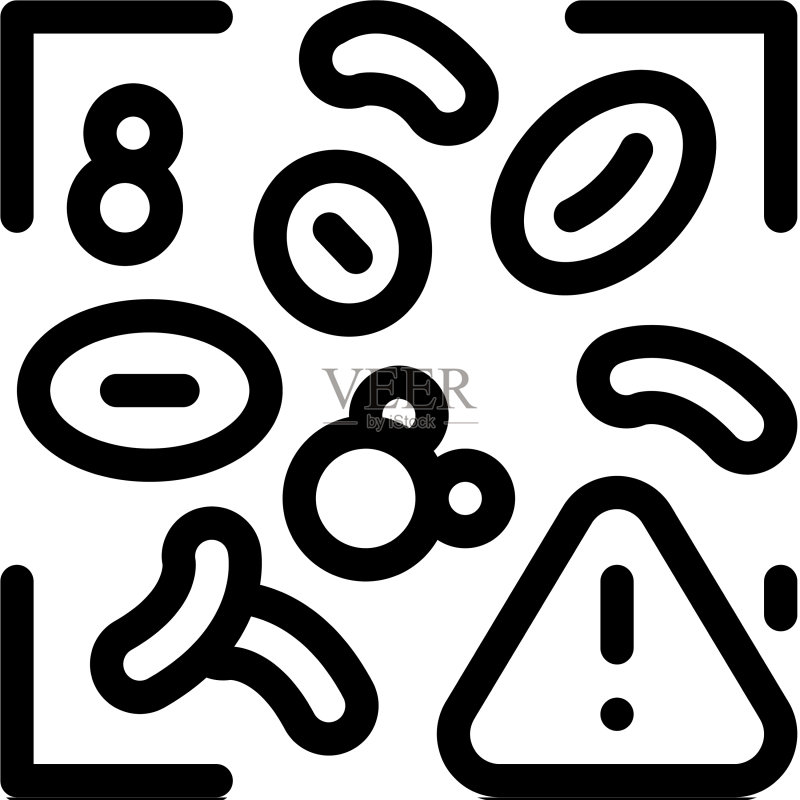 血液中有害物质图标轮廓图标素材