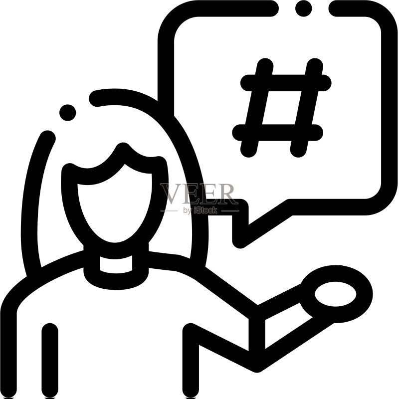 女性不满轮廓图标图标素材