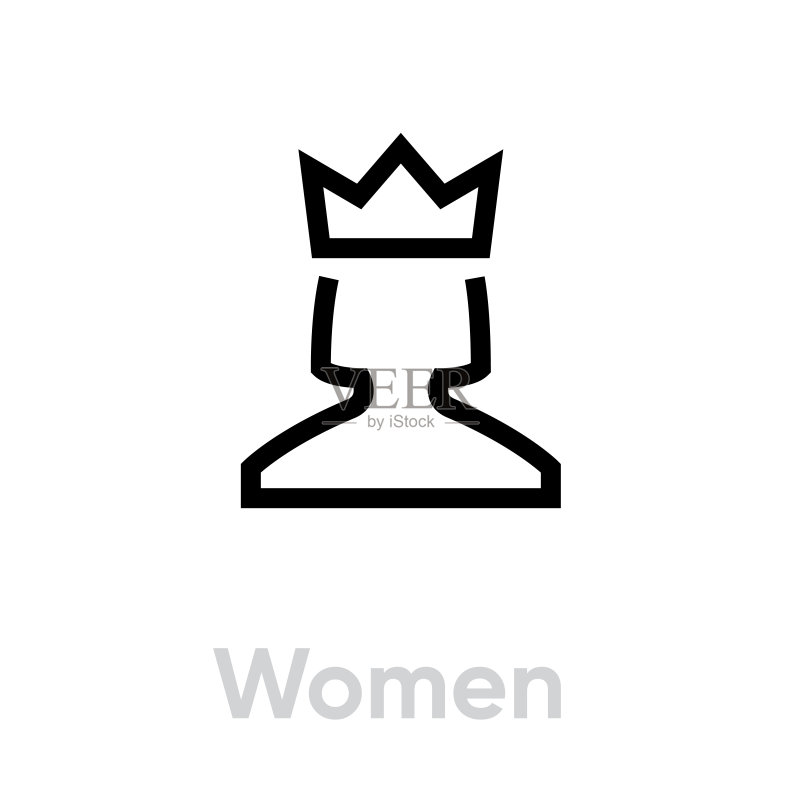 女性顾客图标（可编辑的线条矢量）图标素材