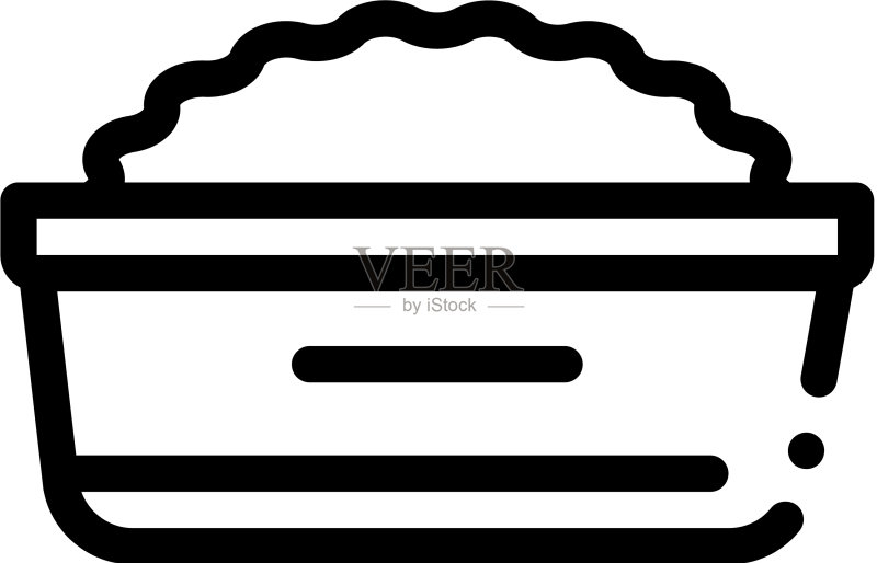 粥餐盘轮廓图标图标素材