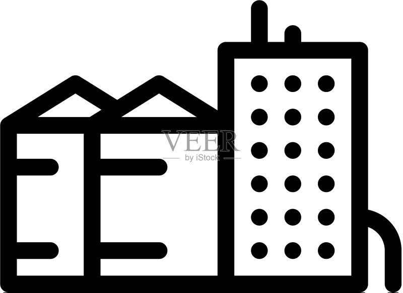 带住宅建筑的加热器图标图标素材