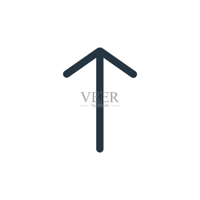白色背景上隔离的向上箭头矢量图标。用于网站设计和移动应用程序开发的轮廓细线向上箭头图标。细线向上箭头轮廓图标矢量图。图标素材