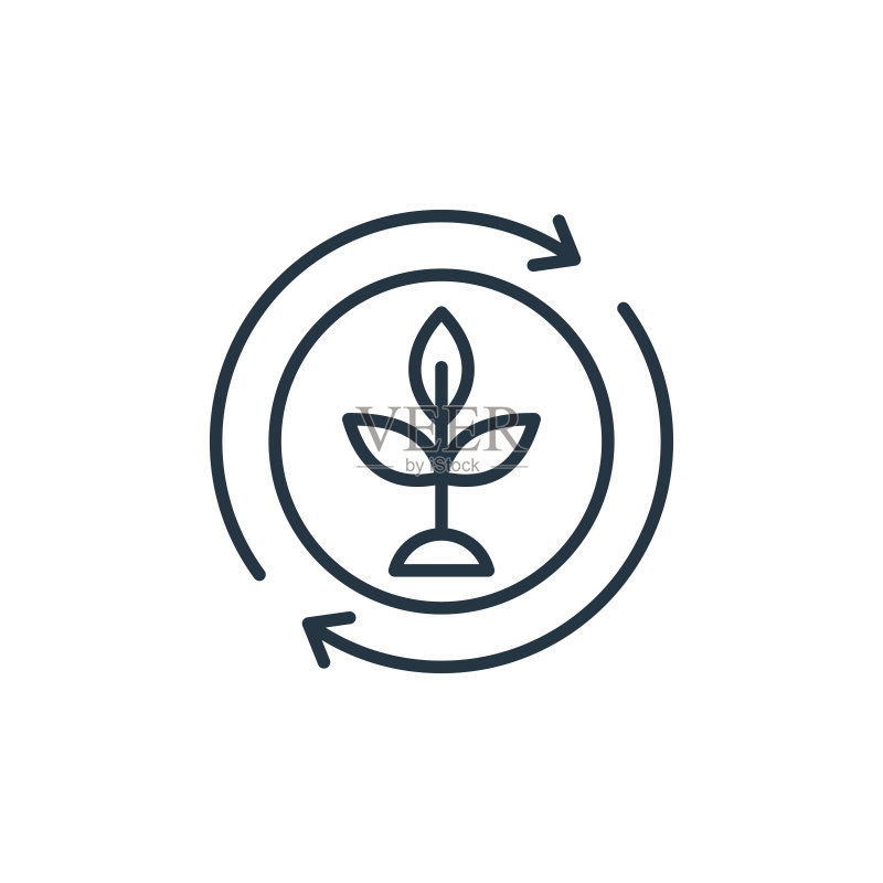 白色背景上的循环矢量图标。网站设计和移动应用程序开发的轮廓，细线循环图标。细线循环轮廓图标矢量图。图标素材