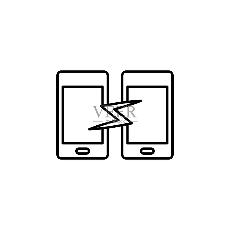 电话同步线性矢量图标图标素材