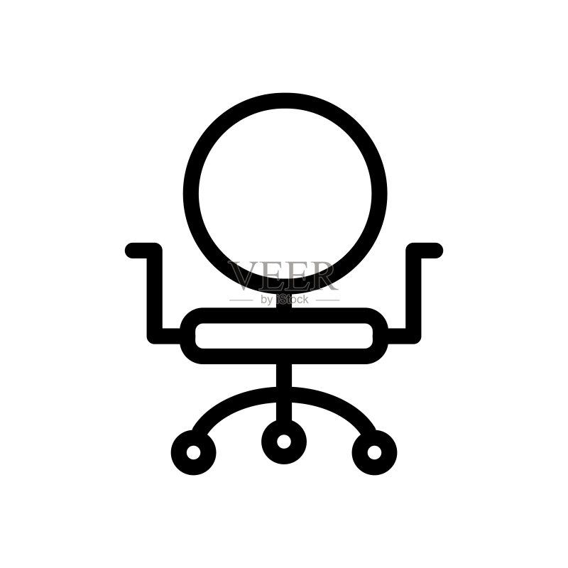 办公椅线条扁平矢量图标图标素材