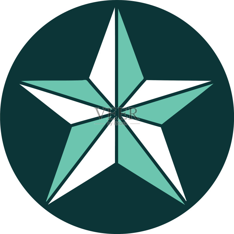 星星纹身风格图标图标素材