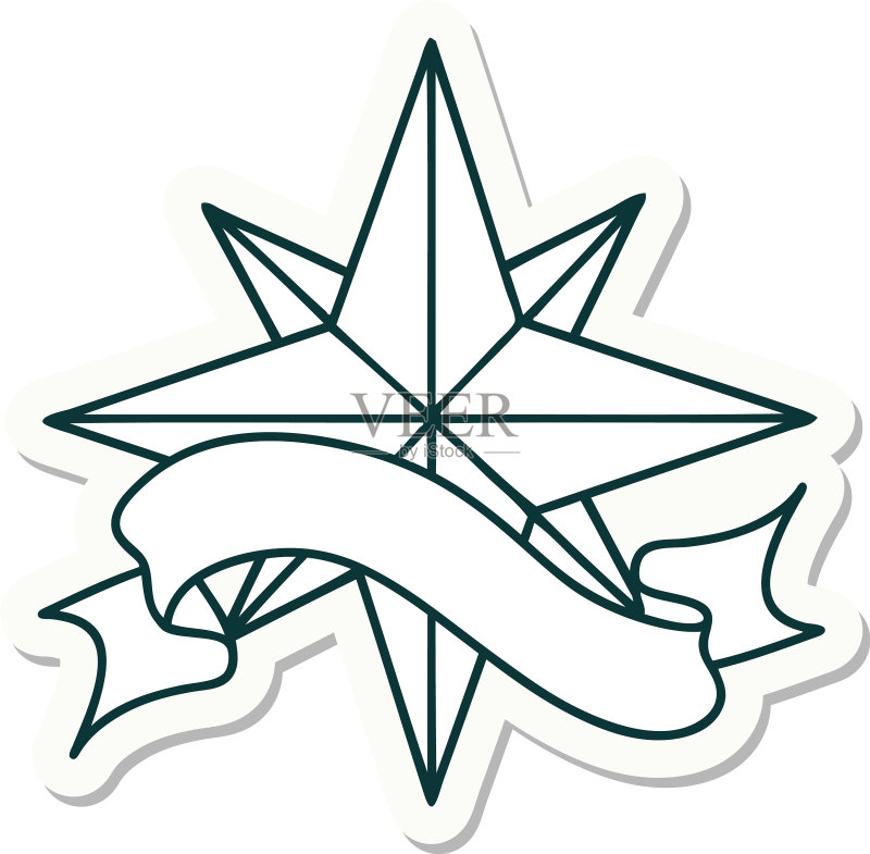 星星banner纹身贴纸图标素材