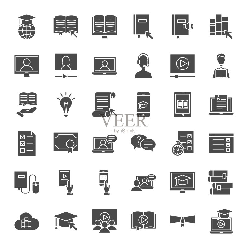 在线学习实体Web图标图标素材