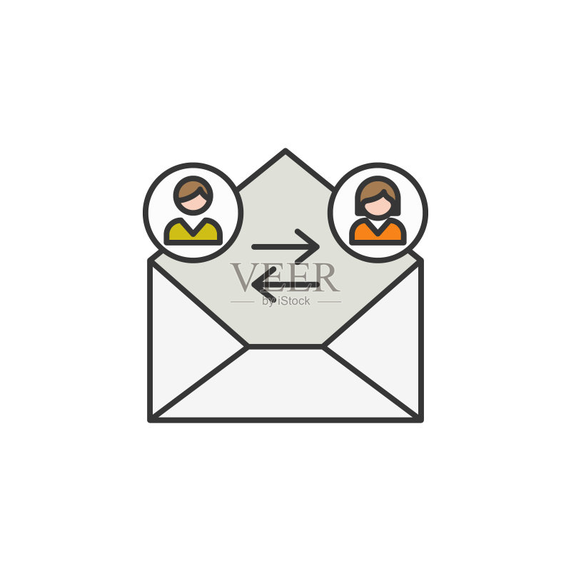 邮件好友线性图标 UI/UX设计元素图标素材