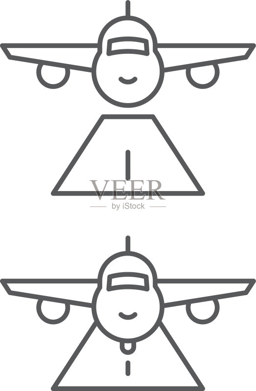 飞机起降图标符号图标素材