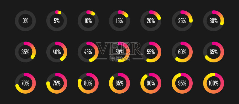 圆形百分比图 diagrams图标素材
