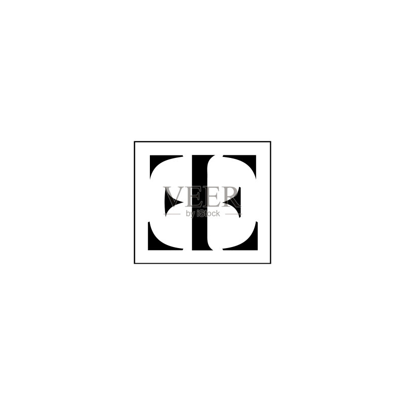 字母E或E标志设计模板图标素材