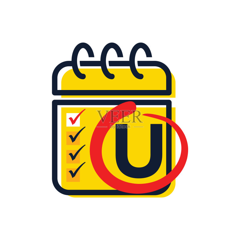 U字母日历图标素材
