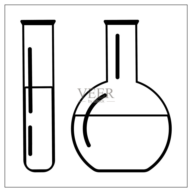 带轮廓的实验仪器图标素材