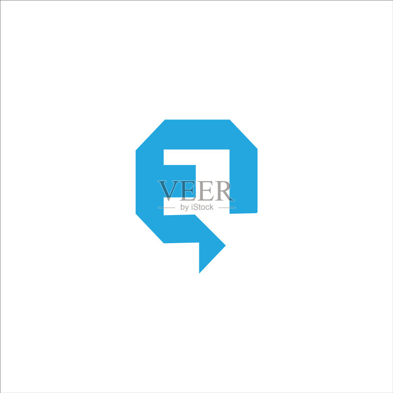 首字母EQ或QE标志设计模板图标素材