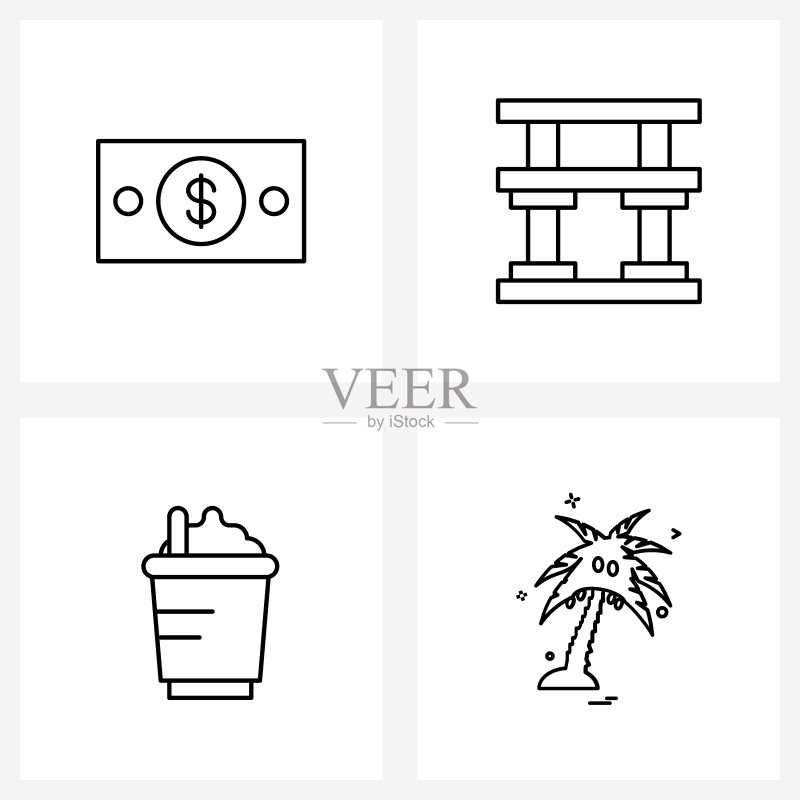 现金四线图标符号图标素材