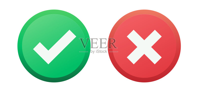 复选标记和叉号图标图标素材