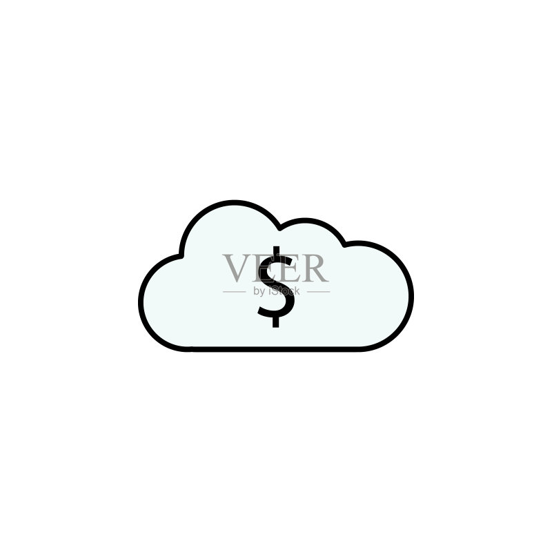 云朵美元彩色图标：金融元素设计，适用于网页、Logo、APP的UI/UX图标素材