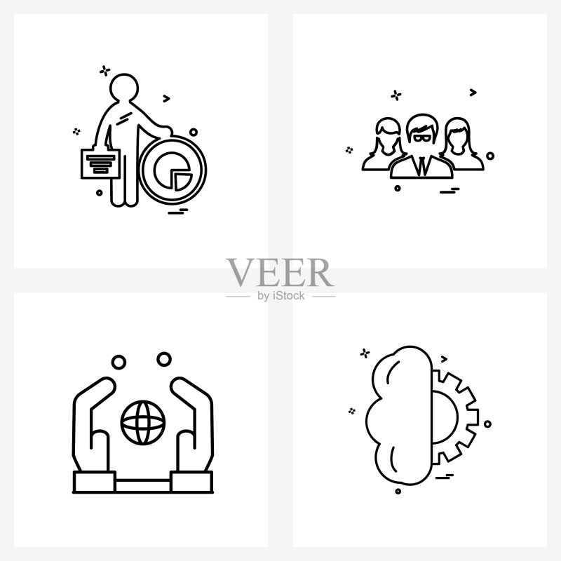 4个Web和移动端通用线性图标：男人图标素材