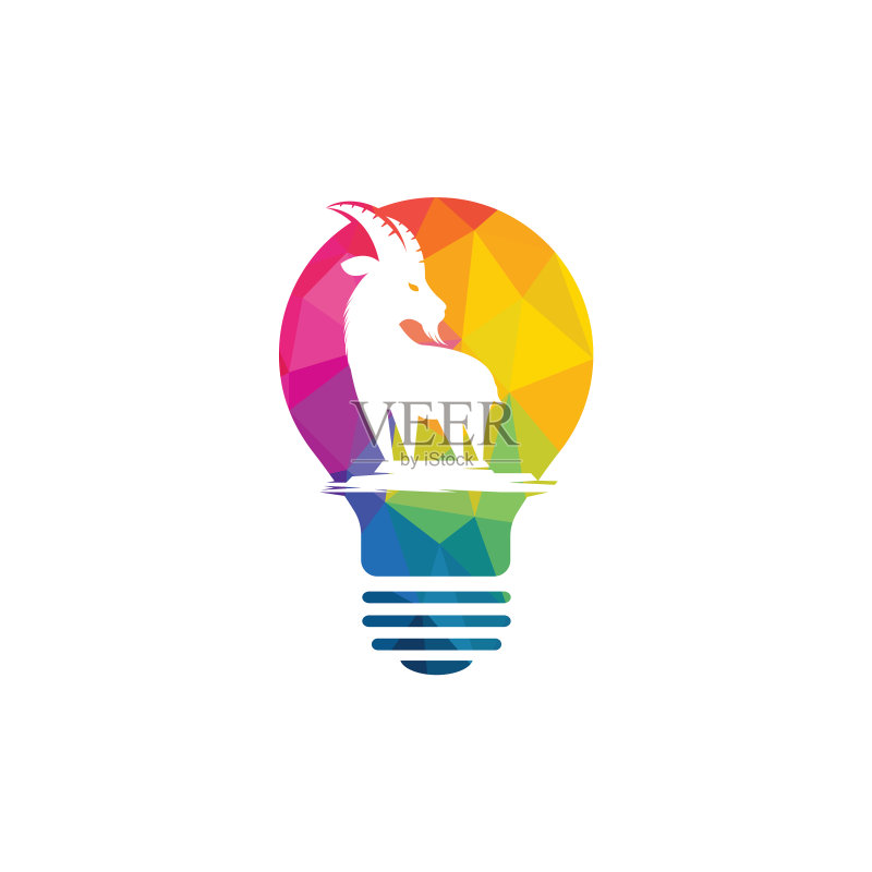 灯泡山羊logo模板设计图标素材