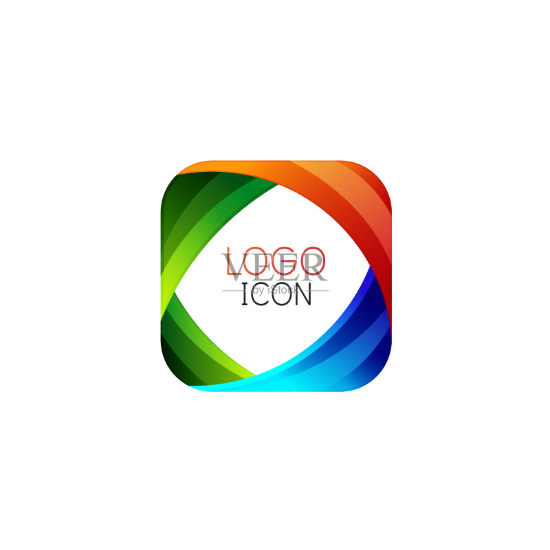商业时尚几何方形Logo设计图标素材
