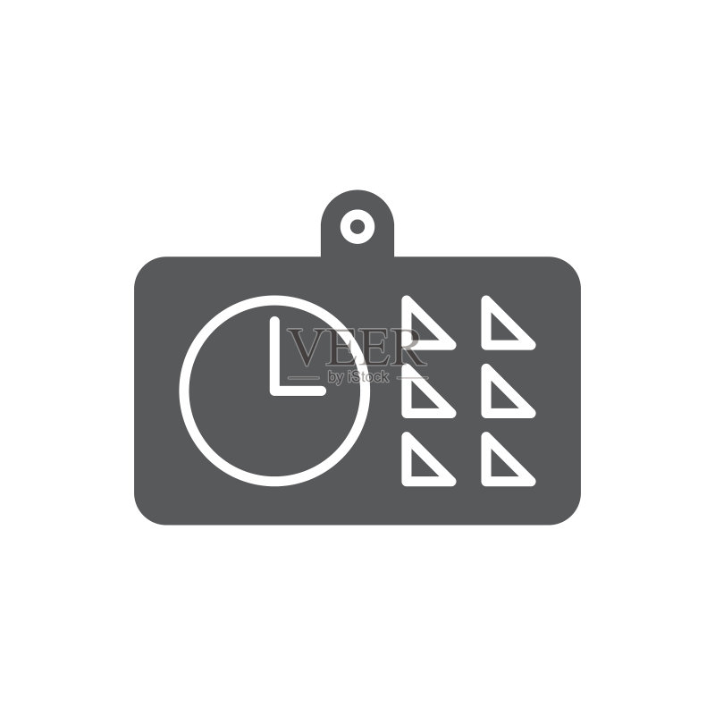 白色背景时钟图标日历图标素材