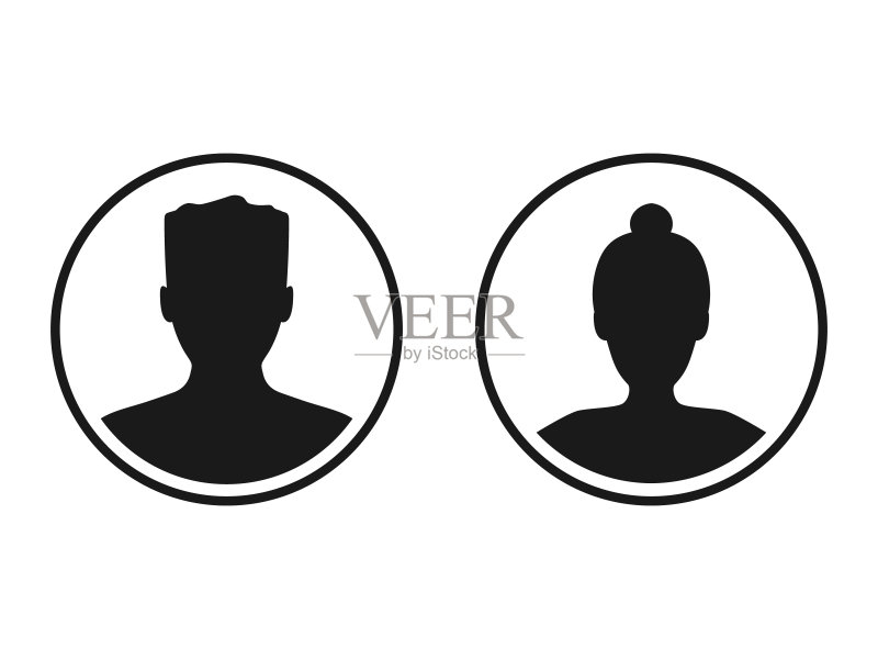 男女头像商务剪影图标合集图标素材