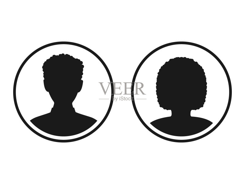 男女头像商务剪影图标合集图标素材
