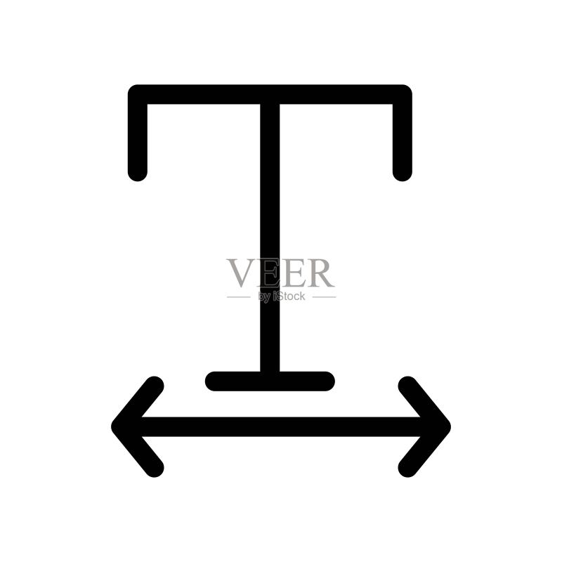 调整字体宽度线性设计图标，文本编辑器按钮符号图标素材