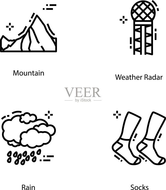 气候线性图标包图标素材
