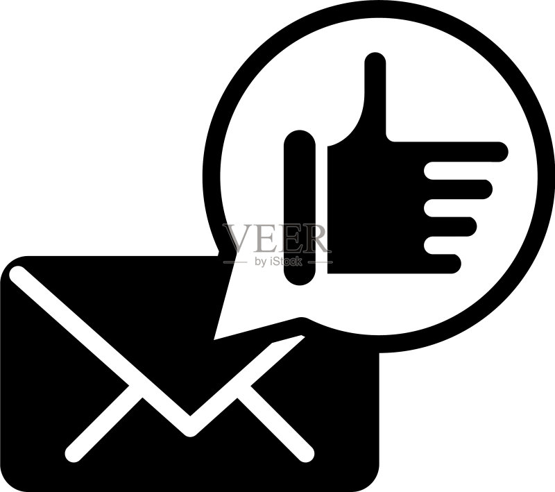 带点赞手的社交媒体营销信封图标素材