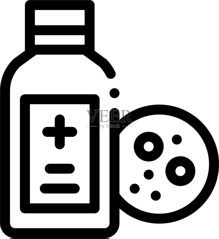 皮炎医疗瓶图标轮廓图标素材