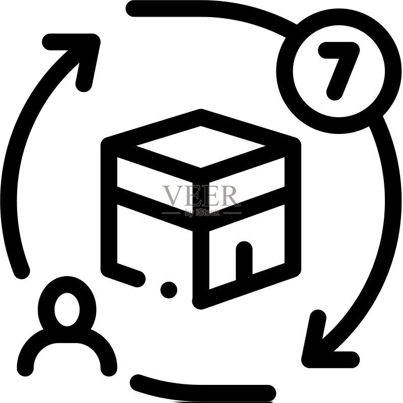 环绕天房七圈图标轮廓图标素材