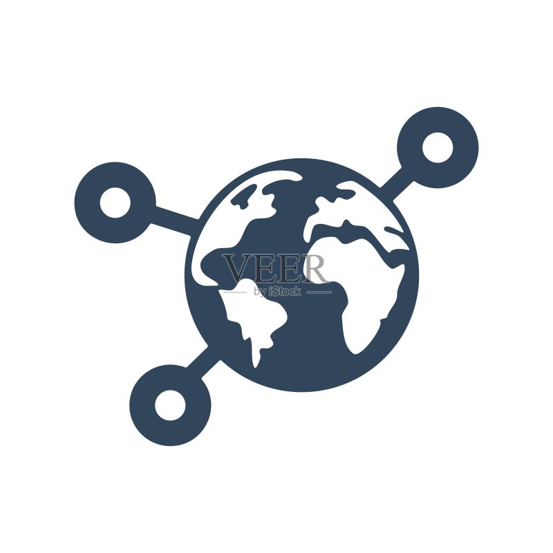 全球社交网络图标，连接标志图标素材