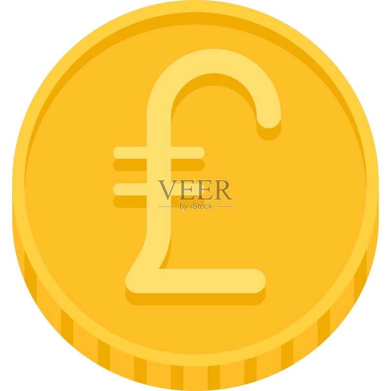 英镑硬币图标，用于称为英镑的货币图标素材