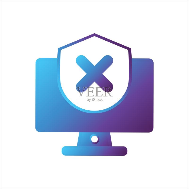 电脑安全计算概念矢量图标图标素材
