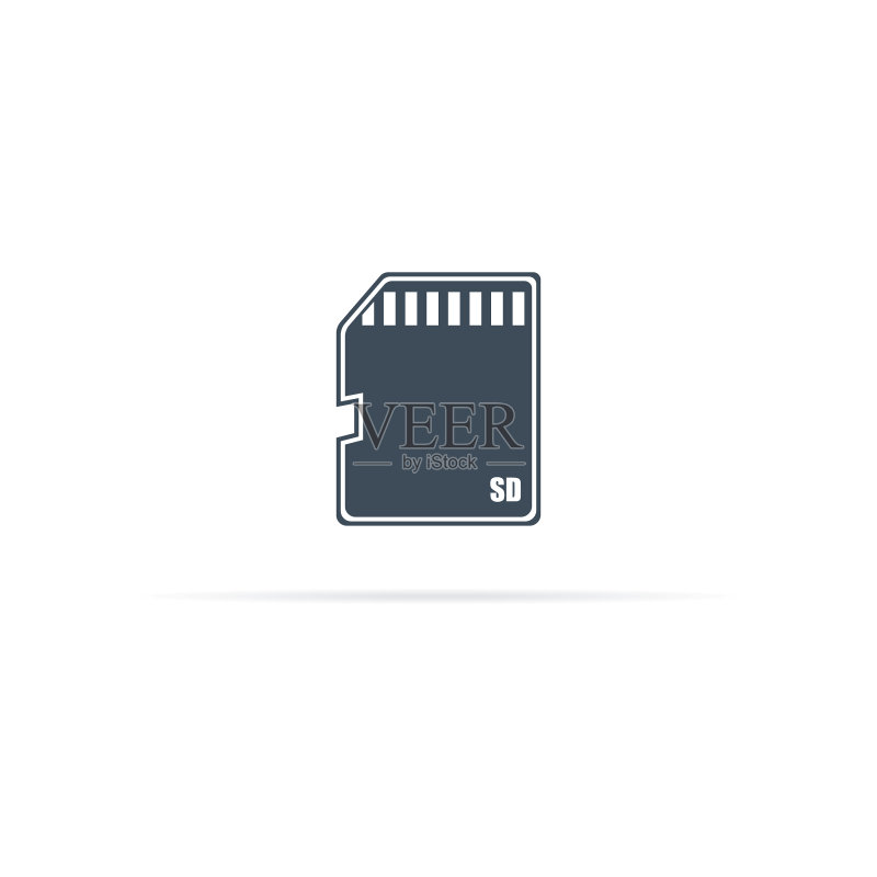 白色背景上的 micro SD 存储卡图标图标素材