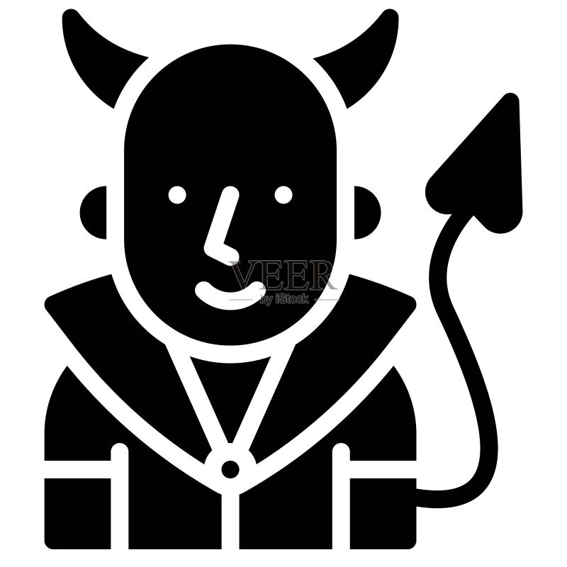 魔鬼服装图标，万圣节服装派对图标素材