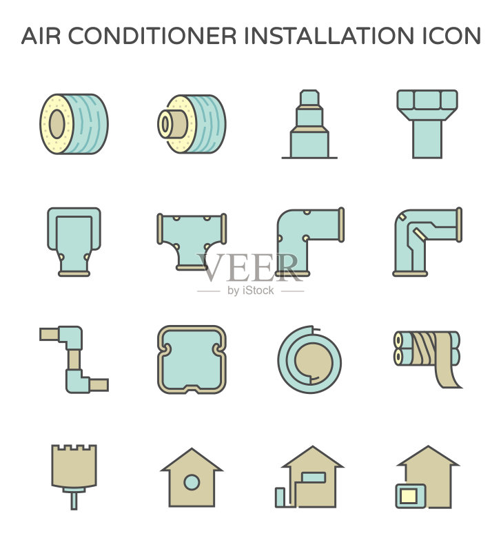 空调安装工具图标集图标素材